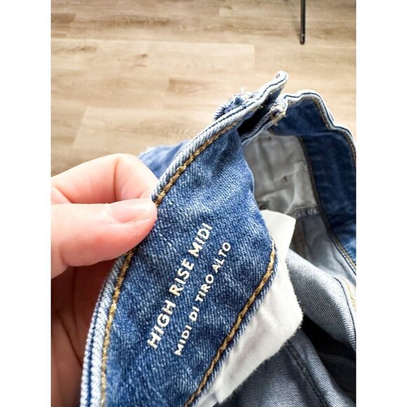 Universal Thread High Rise Midi Shorts 4 Womens 27 Raw Hem Festival - Picture 11 of 11